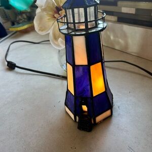 Light House Tiffany style blue and white